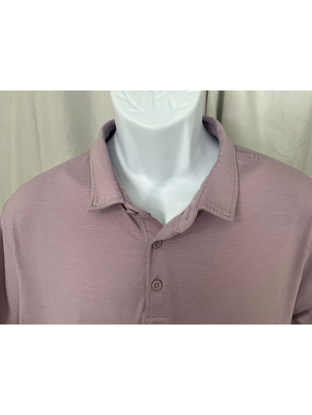 Lululemon Athletic Men's Lavender Gray Striped Tech Polo Golf Shirt XL EUC